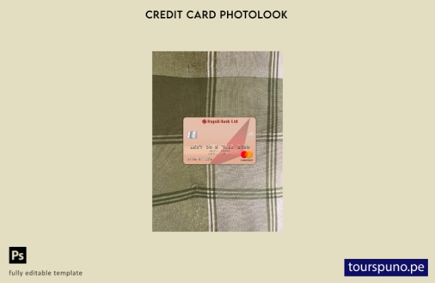 listo para imprimir plantilla frontal de aspecto fotográfico de mastercard de 11